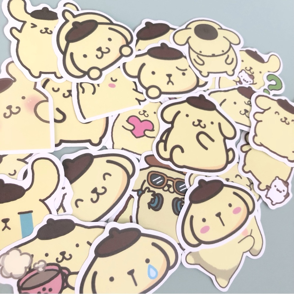 NWT 25ct Kawaii PomPomPurin Sanrio Stickers Set Assorted Variety Pack 2”